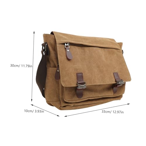 LOLIPPYY Crossbody Tasche Large Capacity Messenger Bag aus Canvas mit Verstellbarem Schultergurt Stilvolle Umhängetasche für Alltag Schule und Freizeit Vielseitig und Geräumig in Khaki von LOLIPPYY