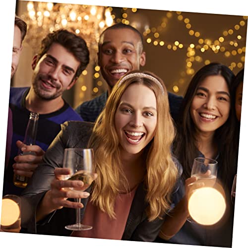 LOLIPPYY Damen Haarband mit Vier Reihen Champagnerfarbener Kristallperlen Zartes Einzigartiges Haarschmuck Accessoire für Festliche Anlässe Party Brautschmuck Einfaches Aufsetzen von LOLIPPYY