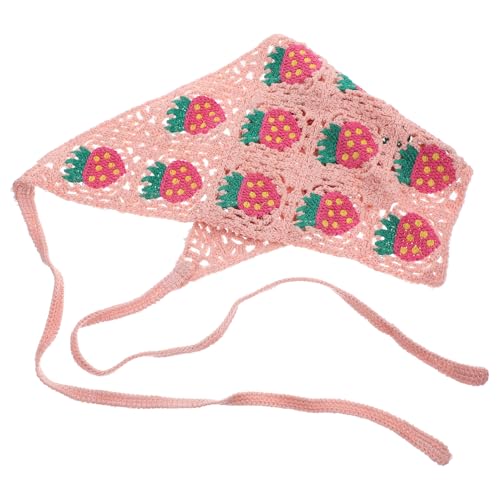 LOLIPPYY Damen Haarbandana Dreieckstuch aus Atmungsaktivem Polyester Leichtes Gehäkeltes Kopftuch für Alltag Party und Fotos Flexibel Formbar Komfortables Stirnband in Rosa mit von LOLIPPYY