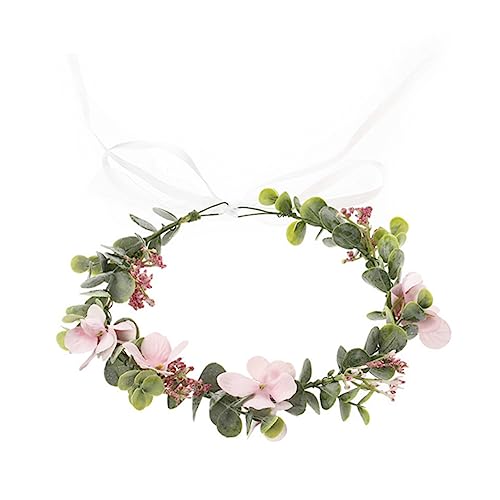 LOLIPPYY Delikates Braut Stirnband mit Flockiertem Eukalyptus und Babysbreath Blumenkranz Floraler Haarschmuck für Hochzeit Festliche Anlässe Komfortabel und Elegant für Damen von LOLIPPYY