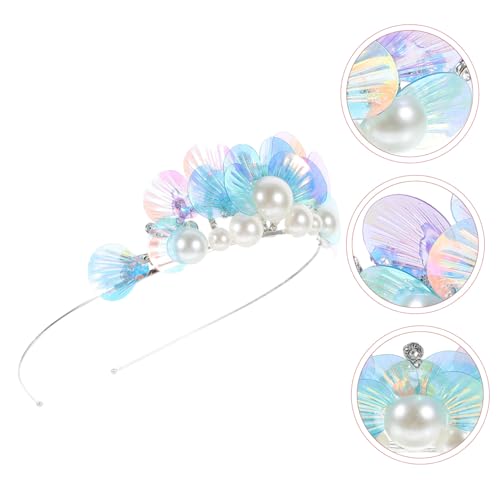 LOLIPPYY Diadem Meerjungfrau Tiara Metall Krone Stirnband mit Langlebigen Strasssteinen Sicherer Haarschmuck für Mädchen Vielseitiges Accessoire für Geburtstag Party und Kostüm von LOLIPPYY
