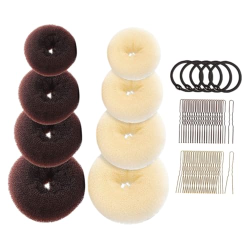 LOLIPPYY Donut Hair Bun Maker mit U Förmigen Haarnadeln und Haargummis Vielseitiges Haarstyling Tool für Frauen und Mädchen Weiches Material für Bequemen und Kreative Frisuren bei Alltag von LOLIPPYY