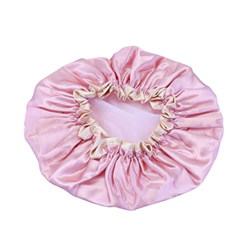 LOLIPPYY Doppellagige Wasserdichte Duschhaube aus Pe Schützende Haarstyling Mütze für Damen für Bad Beauty Salon und Make Up Bequem und Wiederverwendbar von LOLIPPYY