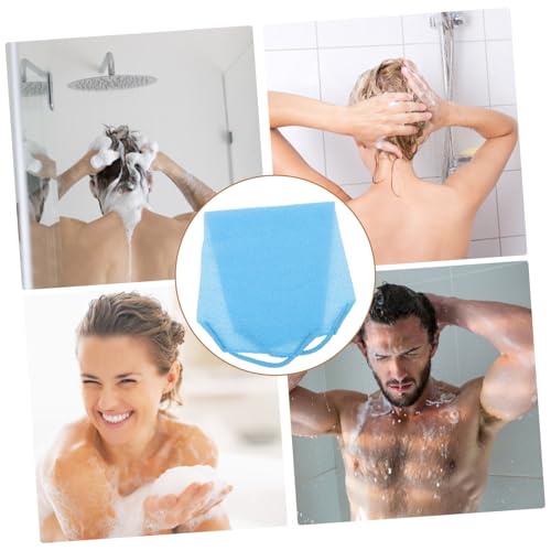 LOLIPPYY Doppelseitiger Rückenpeeling Waschlappen Blau Effektiver Hautschuppen Entferner mit Aufhängeschlaufe Langlebiger Bad Dusch handtuch für Männer und Frauen Vielseitig Einsetzbar von LOLIPPYY