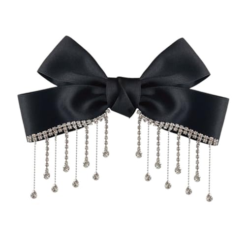 LOLIPPYY Elegante Schwarze Haarklammer mit Strass bogen Modische Haarschleife für Frauen und Mädchen Vielseitig für Hochzeit Party Alltag und Festliche Anlässe Geeignet von LOLIPPYY