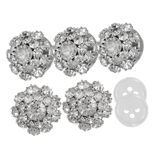 LOLIPPYY Eleganter Blumen Strassmanschettenknöpfe und Hemdknöpfe Funkelnde Tuxedo Studs Vielseitige Hemdkragen Dekoration für Hochzeiten Partys und Formelle Anlässe von LOLIPPYY