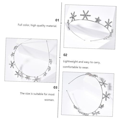 LOLIPPYY Eleganter Braut Haarschmuck Silberner Sechszackiger Stern Haarreif mit Strass und Perlen Finish Leicht und Komfortabel für Hochzeit Brautjungfer Festliche Anlässe von LOLIPPYY