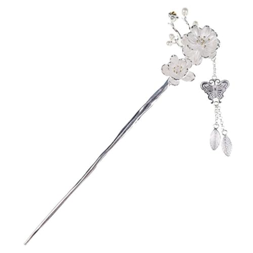 LOLIPPYY Eleganter Chinesischer Haarschmuck Tassel Hair Stick mit Pflaumenblütenmotiv Langlebiger Haarstab für Damen Stabiles Design für Haarknoten Leichtes Zubehör für Lange Haare und von LOLIPPYY