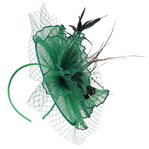 LOLIPPYY Eleganter Fascinator Haarschmuck mit Federn und Netzstoff für Damen Verstellbarer Clip und Haarreif Klassischer Teeparty und Hochzeitshut Vielseitig für Fotoshootings und von LOLIPPYY