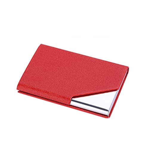 LOLIPPYY Eleganter Visitenkartenhalter aus und Aluminium mit PU Leder Tragbare Business Box zur Stilvollen Aufbewahrung von Karten und Robust für Unterwegs von LOLIPPYY