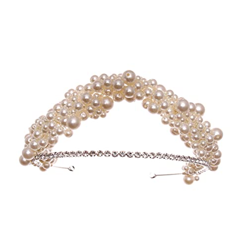 LOLIPPYY Elegantes Braut Haarband mit Doppellagigen Weißen Perlen und Funkelnden Strasssteinen Komfortabel und Langlebig Stilvolles Haarschmuck Accessoire für Hochzeit Gartenfeiern und von LOLIPPYY