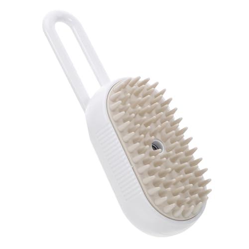 LOLIPPYY Elektrische Haustierbürste mit Sprühnebel Rotierende Dampf Badbürste für Katzen und Hunde Massage und Reinigungsgerät für Verschiedene Felltypen Einfache Ein Knopf Bedienung Weiß von LOLIPPYY