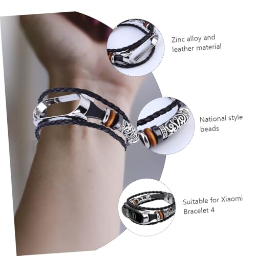 LOLIPPYY Ersatzarmband Metall Retro DIY Perlen Ethno Stil Kompatibel Armband Schwarz Silberverschluss Einfach Installierbar Modisches Schmuckstück für Damen Herren von LOLIPPYY