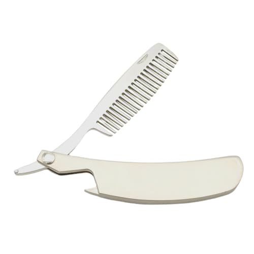 LOLIPPYY Faltbarer Bartkamm aus Robustem Zinklegierung Antistatisch Hautfreundlich Kompakt und Tragbar Vielseitig für Bart und Haarstyling als für Männer Väter und Ehemänner von LOLIPPYY