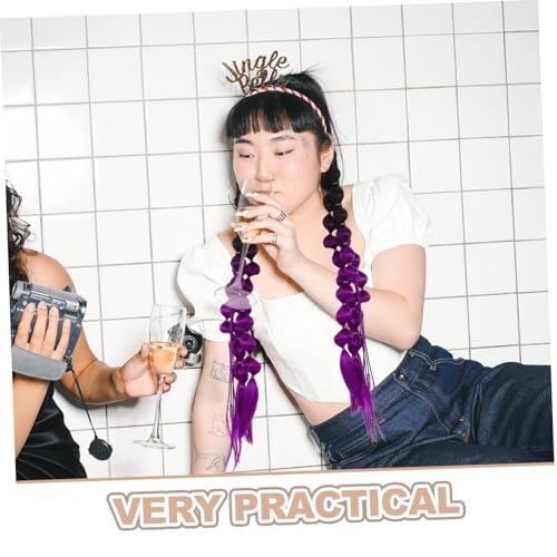 LOLIPPYY Bunte Ponytail Extensions Für Mädchen Farbverlauf Bubble Braids Mit Langer Festival Haarschmuck Für Partys Und Karneval Einfache Anwendung Und Modisches Design Für von LOLIPPYY
