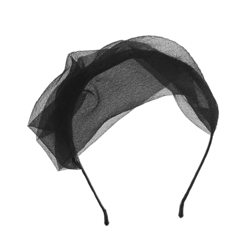LOLIPPYY Fascinator Haarschmuck Damen Mesh Stirnband mit Schleier Grauhaar Abdeckung und Receding Haaransatz Verdeckung Atmungsaktives Netz für Hochzeit Tea Party Vielseitig und von LOLIPPYY