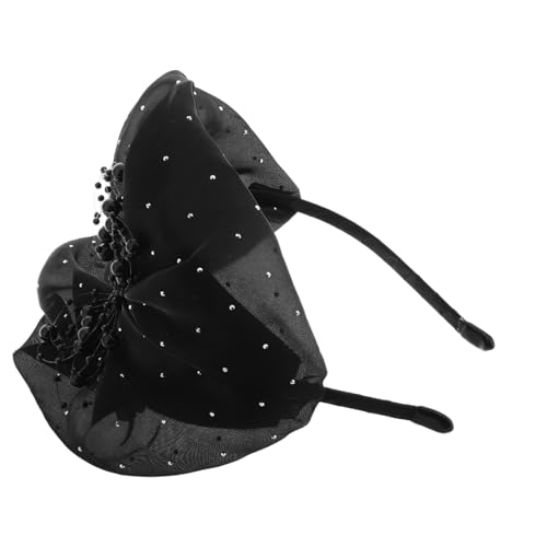 LOLIPPYY Fascinator Stirnband Damen Spitzen Haarreif mit Silbernen Punkten für Hochzeit Teeparty und Abendveranstaltung Bequemes Mesh Stirnband Modisches Haarschmuck Accessoire von LOLIPPYY