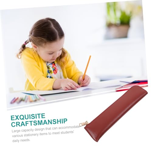 LOLIPPYY Federmäppchen Retro Design Große Kapazität Multifunktional mit Reißverschluss PU Leder Stifttasche für Erwachsene Praktische Schreibwaren Aufbewahrung Tragbares Mäppchen für von LOLIPPYY