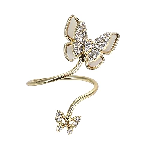 LOLIPPYY Fingernagel Ring Nagel Dekoration Für Frauen Schmetterlingsmuster Nagelschmuck Finger Schmuck Zubehör Für Maniküre Und Nail Art von LOLIPPYY