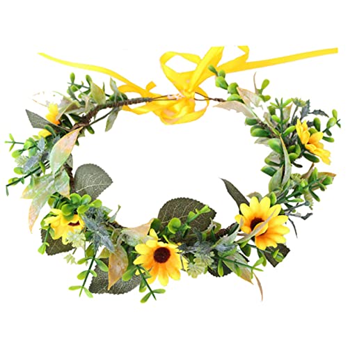 LOLIPPYY Floral Haarreif Sonnenblume Kopfband Leichtes Haarschmuck für Damen Mädchen Hochzeit Party Fotorequisiten Braut Kopfschmuck Sommerlich von LOLIPPYY
