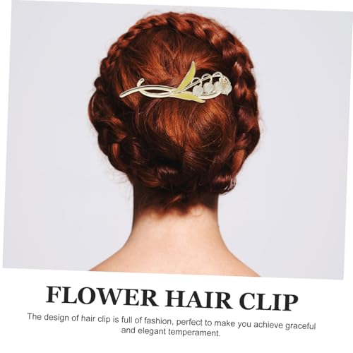 LOLIPPYY Französische Haarspange Blumen Design aus Langlebiger Legierung Starker für Dünnes und Dickes Haar Eleganter Haarklammer Twist Clip für Damen und Mädchen Modisches Haarschmuck von LOLIPPYY