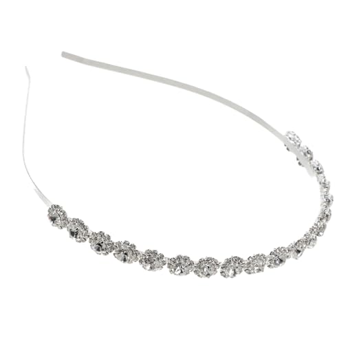 LOLIPPYY Funkelnder Haarreif mit Blumen Stilvoller Brautschmuck für Hochzeiten Partys und Besondere Anlässe Zierliches Weißes Kopfschmuck Accessoire für Frauen und Brautjungfern von LOLIPPYY