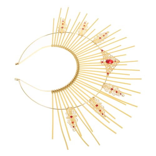 LOLIPPYY Gelbes Gothic Haarreif Damen Kopfschmuck für Hochzeit Party Festliche Anlässe Handgefertigtes Stirnband mit Leuchtendem Design Vielseitiger Damen Haarschmuck von LOLIPPYY