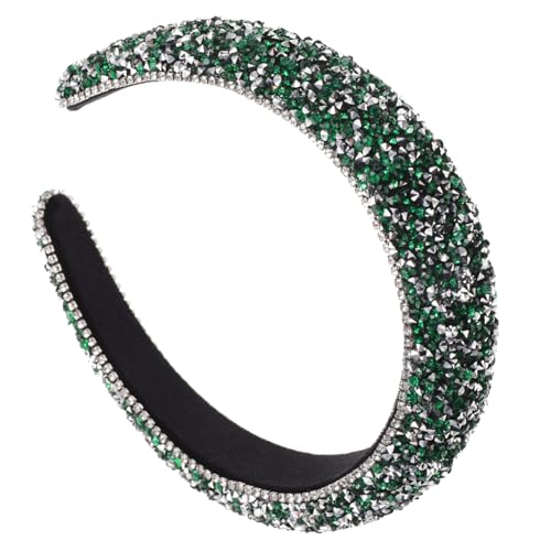 LOLIPPYY Gepolstertes Stirnband mit Strassbesetztem Barock Design Funkelndes Haarschmuck Accessoire für Damen und Mädchen Breites Bequemes Haarband mit Zarten Schmucksteinen für Alltag und von LOLIPPYY