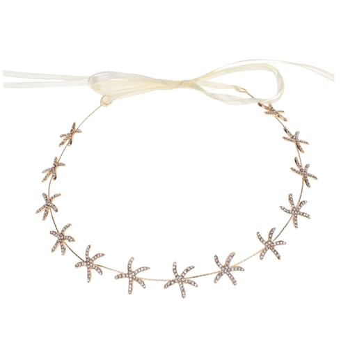 LOLIPPYY Goldenes Braut Haarband mit Funkelndem Strass Meerestern Leichtes Langlebiges Haarschmuck für Hochzeit Party Damen Eleganter Schmuck für Unvergessliche Anlässe von LOLIPPYY