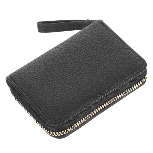 LOLIPPYY Große Damen Geldbörse mit Vielen Kartenfächern Kleine Clutch Portemonnaie Vielseitiger Kartenhalter und Münzfach Klassischer Schwarzer Kreditkartenetui für Reisen und Alltag von LOLIPPYY