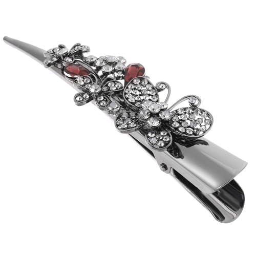 LOLIPPYY Große Haarklammer Damen mit Strassbesatz Vintage Spitz Zulaufender Haarkamm für Lange Haare Modisches Haar accessoire in Violett Leichter Retro haarschmuck für Partys und Alltag von LOLIPPYY