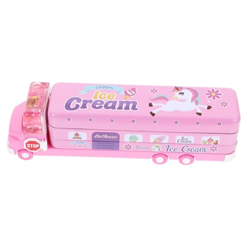 LOLIPPYY Große Kapazität Stiftebox mit Cartoon Design Leichter Metall Federmäppchen Robust und Unzerbrechlich Multifunktionale Aufbewahrungsbox für Stifte Lineal Kleber für Schule und Büro von LOLIPPYY