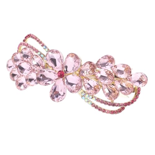 LOLIPPYY Großer Haarklammer mit Strasssteinen Eleganter Federnder Haarclip für Damen Vielseitiges Haarstyling Zubehör Leichter Komfortabler Haarschmuck für Hochzeit Alltag und Festliche von LOLIPPYY