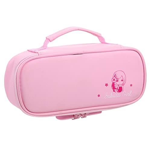 LOLIPPYY Großes Federmäppchen mit Zahlenschloss Multifunktionale Schuletui Tasche für Schüler Langlebig Geräumig zur Aufbewahrung von Stiften und Schulzubehör Rosa von LOLIPPYY