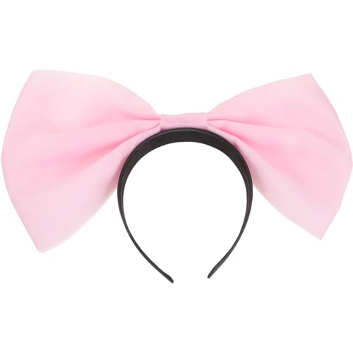 LOLIPPYY Großes Schleifen Stirnband für Damen Exaggeriertes Haaraccessoire Süßes und Stilvolles Kopfbedeckung für Partys und Feste Bequemes Satin Haarband Zartem Rosa von LOLIPPYY