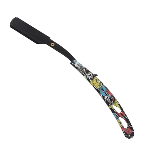 LOLIPPYY Haar Rasiermesser aus Edelstahl Scharfes Multifunktionales Haarschneide Bartschneidewerkzeug für Herren und Friseure Schwarzes Profi Effilierschneidegerät von LOLIPPYY