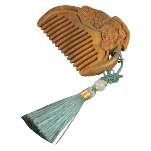 LOLIPPYY Holzkamm Mit Blumengravur Und Quaste Trockenhaarbürste Für Entwirren Massagebürste Für Damen Ergonomisch Sicher Für Kopfhaut Weniger Reibung Weniger Haarbruch von LOLIPPYY