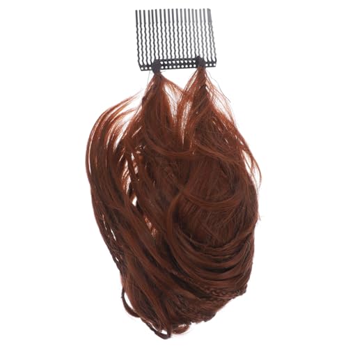 LOLIPPYY Haarknoten Haarteil Rotbraun Synthetisches Dutt Accessoire mit Flecht Design für Voluminöse Hochsteckfrisuren Sicherer Modisches Haarteil für Frauen Einfach zu Befestigen und von LOLIPPYY