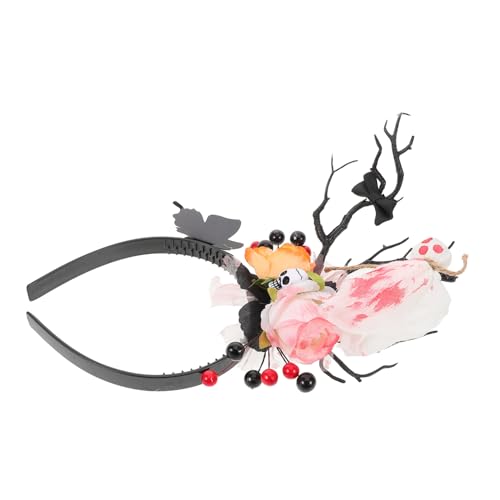 LOLIPPYY Halloween Haarreif mit Geweih Geist und Leichtes Komfortables Partyaccessoire für Kostüme Cosplay und Thematische Festlichkeiten Schwarzer Auffälliges Design von LOLIPPYY