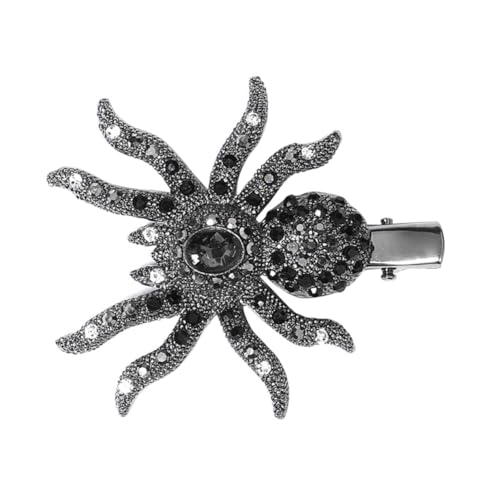 LOLIPPYY Halloween Strass Spinnen Haarclip mit Funkelnden Kristallen Modische Haarklammer für Frauen und Mädchen Auffälliger Haarspangen Schmuck für Party Cosplay und Dickes Haar von LOLIPPYY