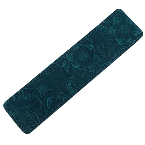 LOLIPPYY Handgefertigte Lederschutzhülle für Stifte Vintage Blaues Pen Pouch Praktisches Federmäppchen für Schule Büro Stabiles Lederetui als für Schüler und Büroangestellte von LOLIPPYY