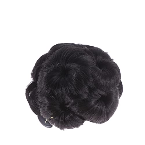 LOLIPPYY Perücke Chignon Damen Hochsteckfrisur Schwarz Haarteil Mit Haarknoten-clip Und Blumen-design Für Frauen Kiefer-clip Für Dutt Und Haargummi LOLIPPYY Perücke Chignon Damen Hochsteckfrisur Schwarz Haarteil Mit Haarknoten-clip Und Blumen-design Für Frauen Kiefer-clip Für Dutt Und Haargummi von LOLIPPYY