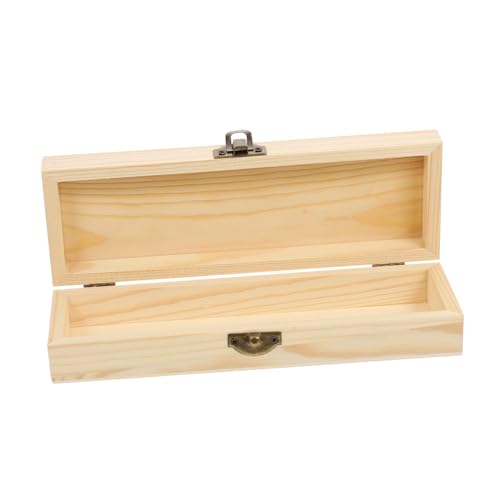 LOLIPPYY Holz DIY Stiftebox mit Robustem Metallverschluss Langlebige Aufbewahrungsbox für Stifte und Schreibwaren Kratzfestes Material Praktischer Organizer für Schreibtisch und Büro von LOLIPPYY