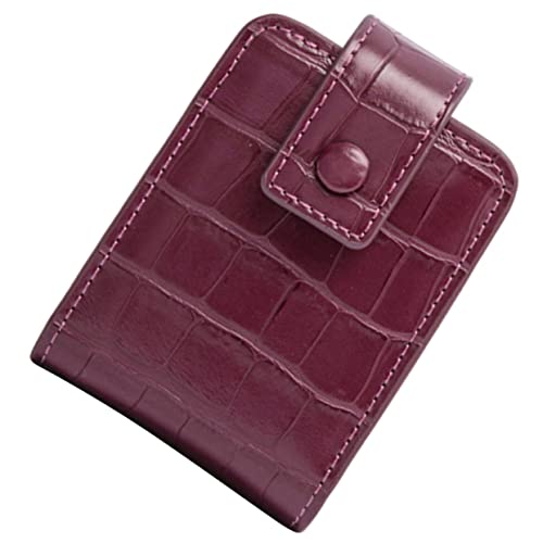 LOLIPPYY Lippenstiftetui Mit Spiegel Für Handtasche Kleiner Make up Tasche Tragbar Damen Für Reisen Mit Knopfverschluss in Geheimnisvollem Weinrot von LOLIPPYY