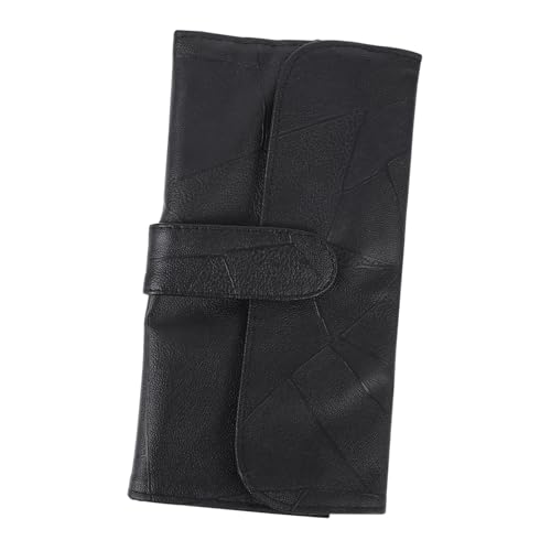 LOLIPPYY Kosmetik Pinsel Organizer Tasche mit Elastischen Fächern Tragbarer Make Up Pinselhalter Schwarzer Reise Kosmetiktasche Multifunktionaler Waschbeutel und Stilvoller Schminktasche von LOLIPPYY