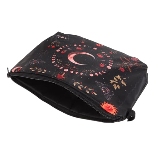 LOLIPPYY Kosmetiktasche Moon Phase Floral Tragbarer Kulturbeutel aus Strapazierfähigem Polyester Leicht Geräumig für Reisen Business Camping und Alltag Modisches Design für Frauen und von LOLIPPYY