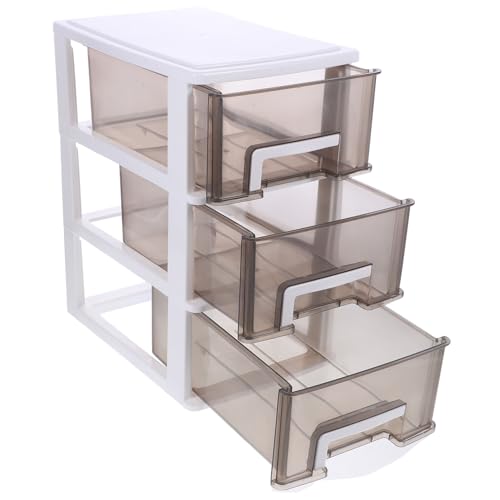 LOLIPPYY Lagiger Kunststoff Aufbewahrungsbox Organizer Mittelgroß Transparent Klar Multifunktionale Desktop Lagerbox für Büro und Zuhause Tragbarer Ordnungshalter mit Schubladendesign von LOLIPPYY