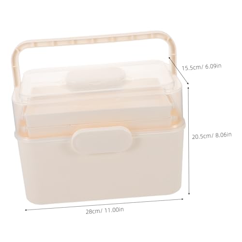 LOLIPPYY Lagiger Transparenter Aufbewahrungskoffer mit Deckel und Griff Vielseitiger Organizer für Medizin Kosmetik Nagellack und Bastelbedarf Tragbare Notfallbox für Reisen und Zuhause von LOLIPPYY