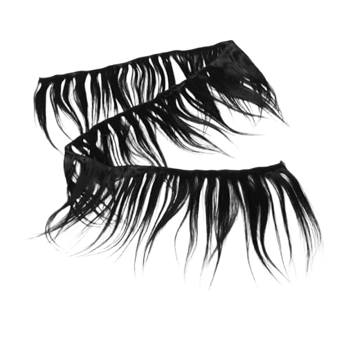 LOLIPPYY Lange Schwarze Echthaar-perücke Für Damen Handgefertigte Haarverlängerung Strapazierfähige Synthetische Haarteile Für Alltag Und Besondere Anlässe Einfache Anwendung Und von LOLIPPYY