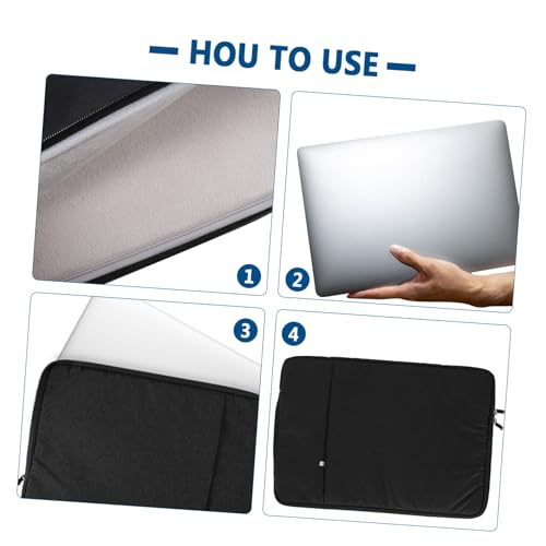 LOLIPPYY Laptophülle Stoßdämpfend Schwarzer Notebook Sleeve mit Flauschigem Innenfutter Kratzfest für Büro Reise Alltag Computer Tasche von LOLIPPYY